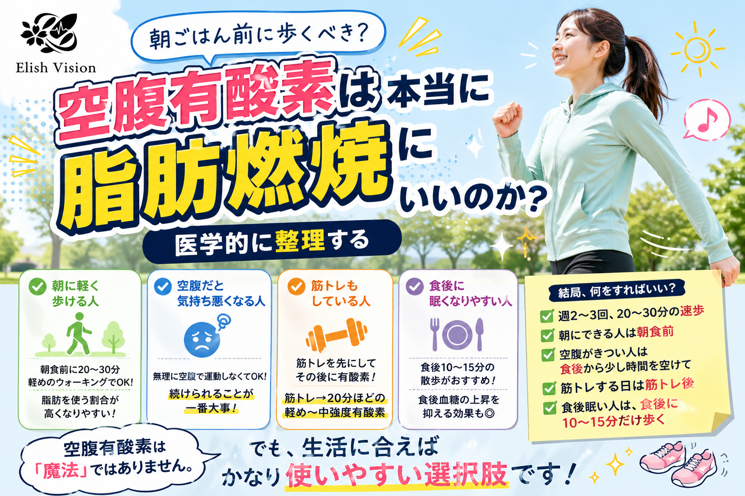 新連載✨ Elishの健康×科学シリーズ 第１回 空腹有酸素は本当に脂肪燃焼にいいのか？